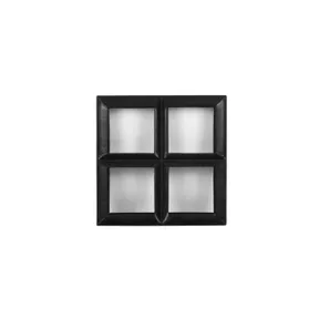 Metalen raam vast vierkant enkelglas 30x30x5cm zwart