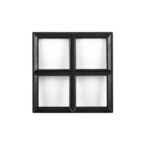 Metalen raam vast vierkant dubbelglas 40x40x5cm zwart