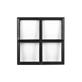 Metalen raam vast vierkant dubbelglas 50x50x5cm zwart