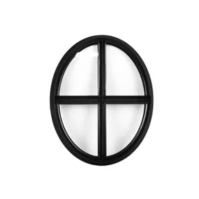 Metalen raam vast ovaal dubbelglas 51x64x6cm zwart