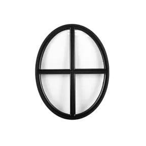 Metalen raam vast ovaal dubbelglas 62x80x6cm zwart