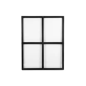 Metalen raam vast rechthoek dubbelglas 75x95x4,5cm zwart