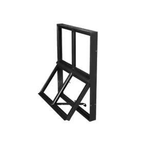 Metalen raam openklapbaar rechthoek dubbelglas 50x60x5cm zwart