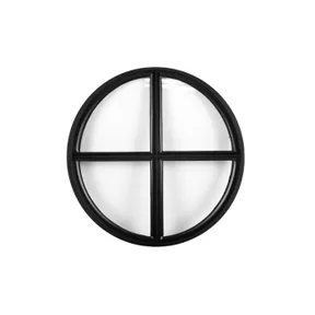 Metalen raam vast rond dubbelglas ø80x4cm zwart