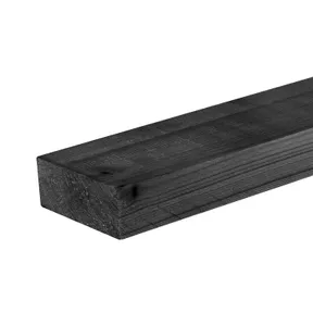 Onderregel 32x75mm (28x70mm netto) zwart geïmpregneerd (gedompeld)