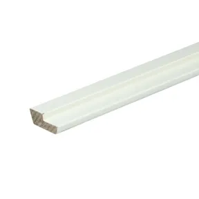 Opdekglaslat ZS12 Meranti 12x32mm 2 afgeschuinde kanten met sponning Komo 80mu wit gegrond per 10 stuks 