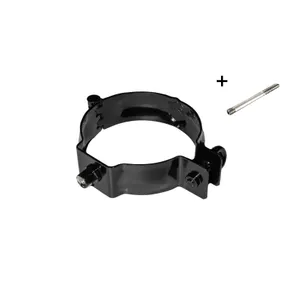 Ophangbeugel verzinkt staal voor 90mm HWA buis zwart RAL 9005