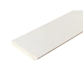 Plint Grenen 12x90mm zichtzijde wit afgelakt per 5 stuks