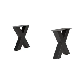 Poot voor bank/bijzettafel model X 420x380mm (Profiel 80x80mm) zwart