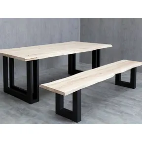 Tafelpoot model Dubbele U metaal 710x800mm (Profiel 40x100mm) zwart