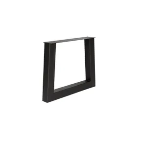 Tafelpoot model Trapezium U metaal 710x800mm (Profiel 100x100mm) zwart