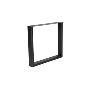 Tafelpoot model U Elegant metaal 720x800mm (Profiel 40x100mm) zwart