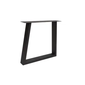 Tafelpoot model U Trapezium Elegant metaal 720x800mm (Profiel 40x100mm) zwart