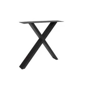 Tafelpoot model X Elegant metaal 720x800mm (Profiel 40x100mm) zwart