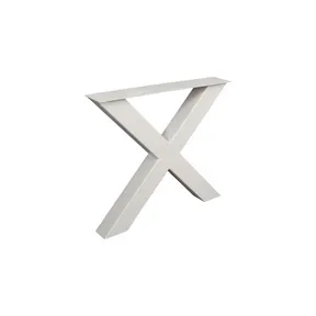 Tafelpoot model X metaal 710x800mm (Profiel 100x100mm) wit
