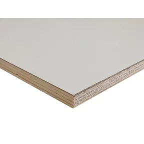Populieren beplakt met wit hardplastic bij benadering RAL9010 HPL 0,7mm 18mm 