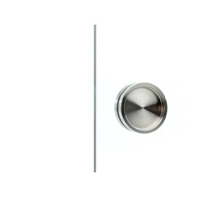 Komgreepset RVS voor glazen schuifwand zilver 