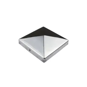 Paalkap piramide 91x91mm RVS 