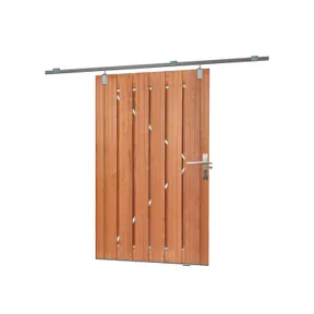 Hardhouten schuifdeur 130x195cm geschaafd | RVS deurbeslag