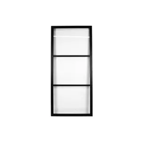 Stalen schuifdeur 3-vaks zwart met glas 957x2095mm 