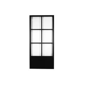 Stalen schuifdeur 6-vaks zwart met glas 957x2095mm