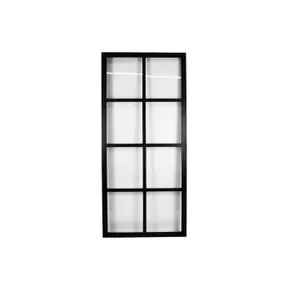 Stalen schuifdeur 8-vaks zwart met glas 957x2095mm
