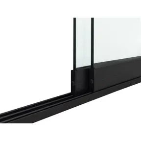 Glazen schuifwand 2-rail mat zwart RAL 9005M