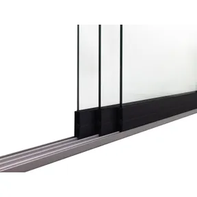 Glazen schuifwand 3-rail antraciet RAL 7016S