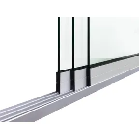 Glazen schuifwand 3-rail mat wit RAL 9016M