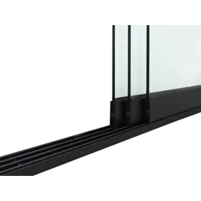 Glazen schuifwand 3-rail mat zwart RAL 9005M