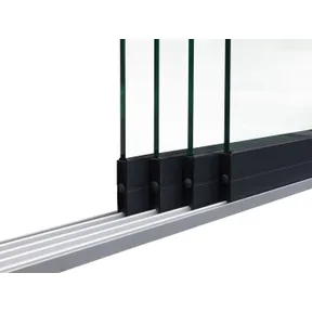 Glazen schuifwand 4-rail antraciet RAL 7016S