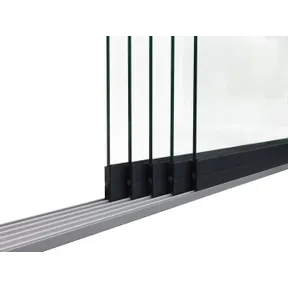 Glazen schuifwand 5-rail antraciet RAL 7016S