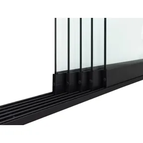 Glazen schuifwand 5-rail mat zwart RAL 9005M