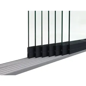 Glazen schuifwand 7-rail antraciet RAL 7016S