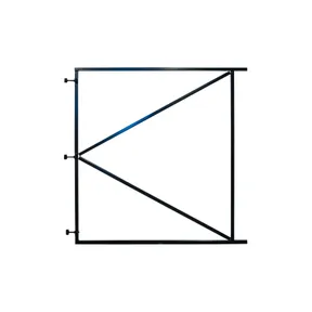 Stalen Poort Frame (verstelbaar in afhanging) 200x155cm (bxh) zwart gepoedercoat