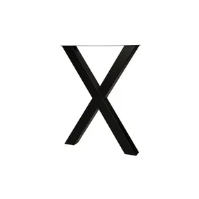 Statafelpoot model X metaal 1050x800mm (Profiel 100x100mm) zwart