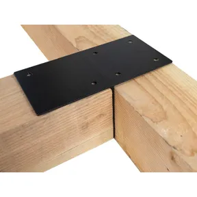 T-Hoek verbinding verzinkt 145x293mm voor palen 140-150mm zwart
