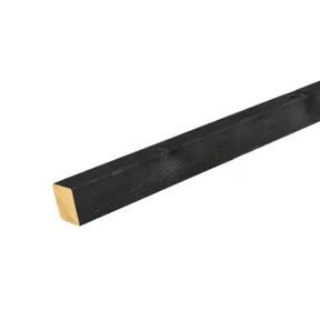 Regel thermisch gemodificeerd Vuren 50x50mm (werkend 42x42mm) geschaafd zwart geïmpregneerd (gedompeld) 