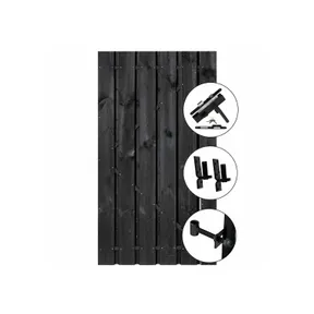 Tuindeur Primo - Grenen zwart gespoten 11-planks