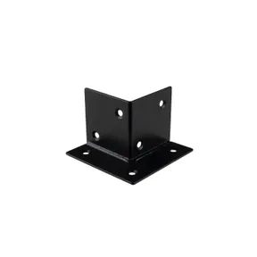 Voetsteun verzinkt 125x125mm voor palen van 85-110mm zwart