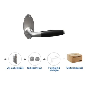 Toiletslot pakket deurkruk Foligno RVS toiletgarnituur Bari RVS met toiletslot