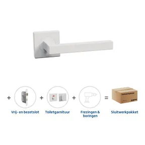 Toiletslot pakket deurkruk Harper wit toiletgarnituur Houston wit met toiletslot