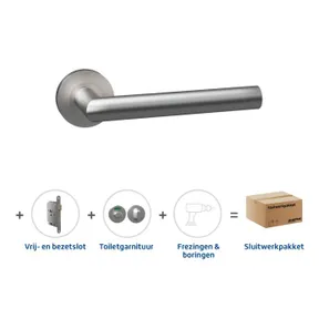Toiletslot pakket deurkruk Aquarius RVS toiletgarnituur Pavo RVS met toiletslot
