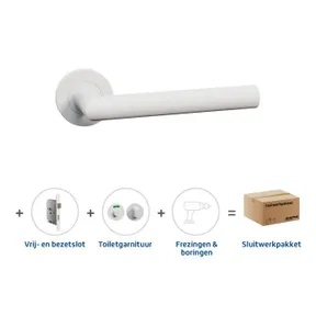 Toiletslot pakket deurkruk Aquarius wit toiletgarnituur Pavo wit met toiletslot
