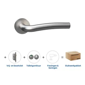 Toiletslot pakket deurkruk Aries RVS toiletgarnituur Pavo RVS met toiletslot