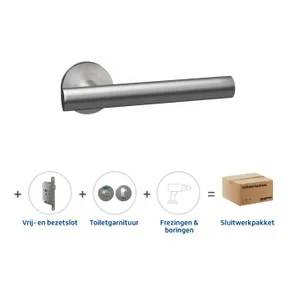 Toiletslot pakket deurkruk Carina RVS toiletgarnituur Pavo RVS met toiletslot