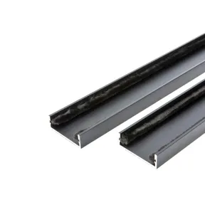 Wandprofiel 2700mm voor 3-rail glazen schuifwand mat zwart