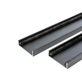 Wandprofiel 2700mm voor 4-rail glazen schuifwand mat zwart