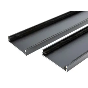 Wandprofiel 2700mm voor 6-rail glazen schuifwand mat zwart
