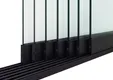 Glazen schuifwand 7-rail mat zwart RAL 9005M